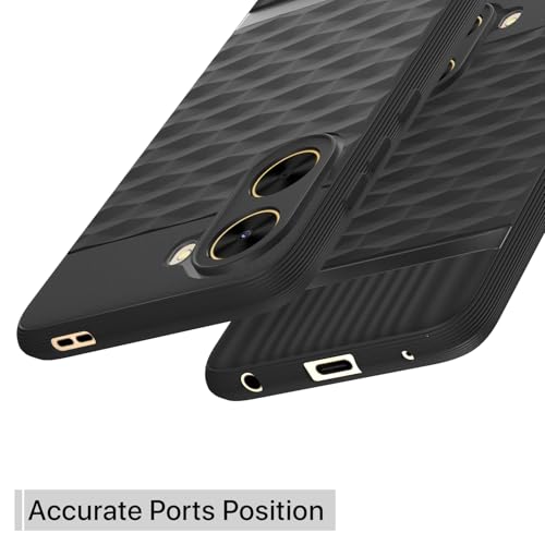 Image of Pikkme Back Cover for Poco C71 / Redmi A5 Camera Protection 3D Hexa Cube Design Silicone Protective Bumper Case (Black)