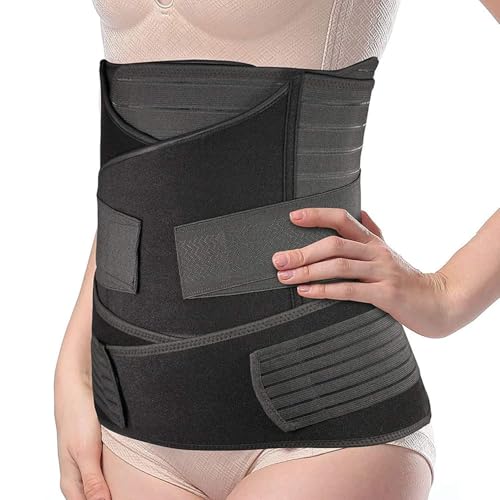 Image of Tummy Control Wrap for Women | Adjustable Waist Trainer Abdominal Support Belt | Body Shaper | Slimming Belly Wrap for Postpartum | Waist Cincher Shapewear Black