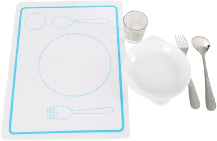 Montessori Teaching Aids Daily Necessities Children's Tableware Silicone Placemats Fork Spoon
