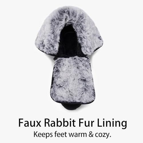 Women Snow Boots Lace up with Waterproof Warm Fur Lined Mid-Calf Outdoor Winter Boots Cold Weather Comfortable Boots for Women Size 6-114