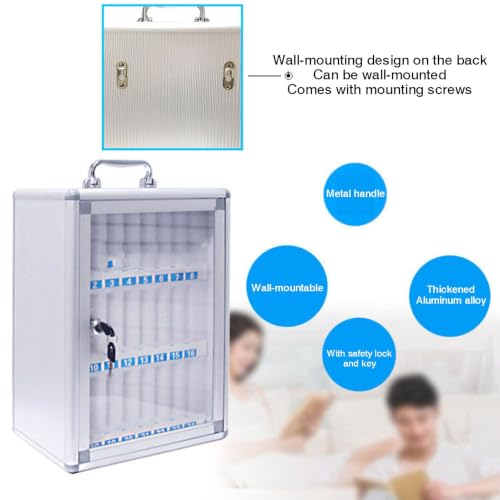 Gabinete de almacenamiento para teléfonos con cerradura y 24 ranuras para pared 7