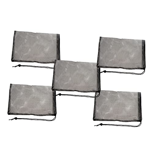 BUGUUYO Fish Tank Bag Set 10pcs Black 20x30 Mesh Strainer Pouch for Food Fish Waste Plant Debris