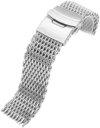 Bracelets de Montre Bracelet de Montre en Maille de Requin en Acier Inoxydable Bracelet de Montre en métal en Maille pour Hommes et Femmes 18mm/20mm/22mm/24mm