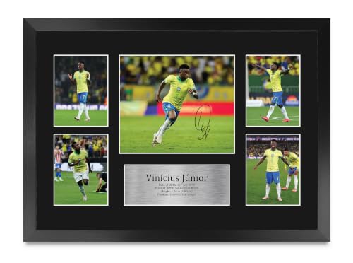 Foto firmada de Vinicius Junior enmarcada A3 para aficionados