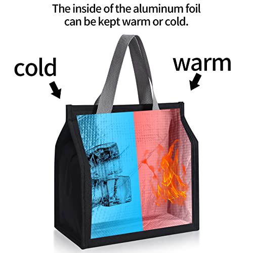 Lunchtasche,Kühltasche,Mittagessen Tasche,Isoliertasche,Tragbare Lunch-Taschen,Isolierte Thermotasche Tragetasche mit Folienfutter Wasserdichte für Herren Damen Arbeit Schule Picknick-Schwarz