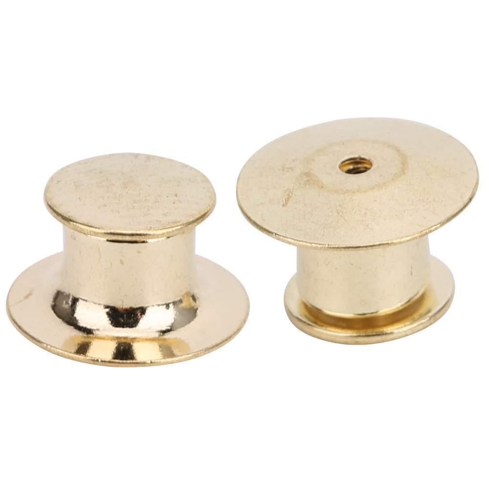 Broche Pin Backs dorados de 7x10mm tipo sujetadores de bloqueo planos para mochilas y ropa 50 uds