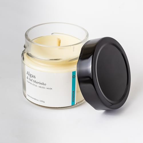 Vela aromatica perfumada aroma de algas cheiro de mar 145g - MINERVA CANDLES