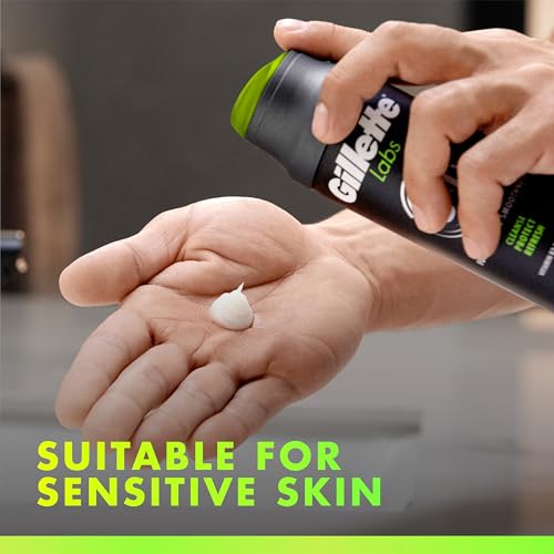Image of Gillette Labs Rapid Foaming Shaving Gel for Men, Alcohol, Dye and Paraben-Free with Vitamin B3 and Sea Kelp, Cools and Soothes Skin, 7 OZ