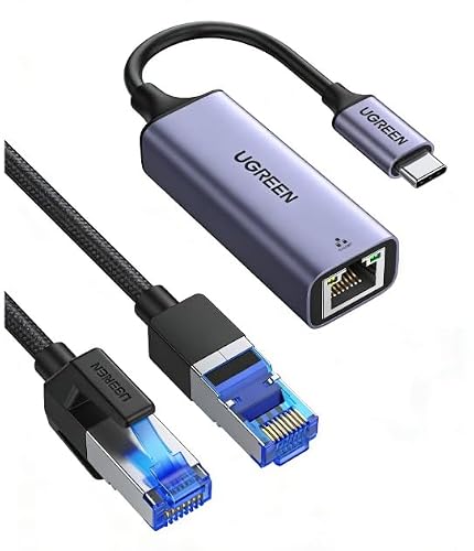 UGREEN USB-C �L��LAN�A�_�v�^�[ �Z�b�g [CAT8�P�[�u�� 1m ����] �M�K�r�b�g Ethernet 1000Mbps MacBook iPad Pro Surface PS5 Nintendo Switch �Ή� ���荂���ڑ�