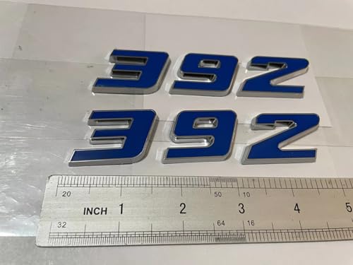 Image of Aimoll 2pcs 392 Emblem, Badge Decal 3D Logo for 392 (Silver Blue)