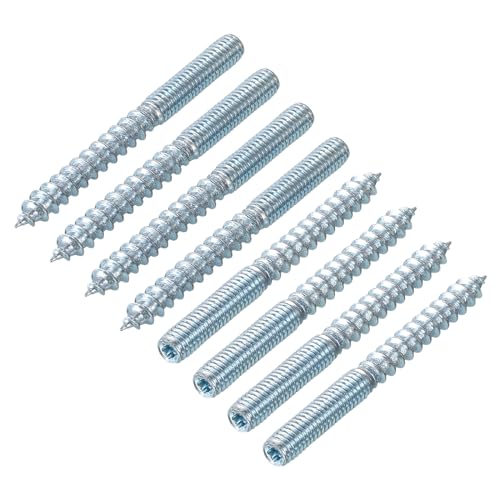 uxcell M6 Hanger Bolts Length 2-3/8"(60mm) Double Headed Bolts Self-Tapping Screw 6mm Wood Joint Furniture Legs 36pcs