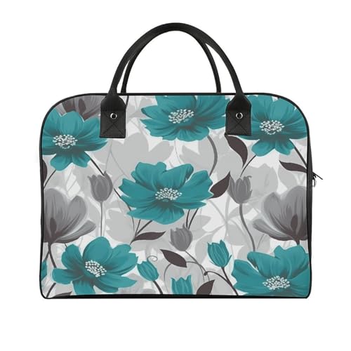 Maletín floral gris y blanco para laptop miniatura 1
