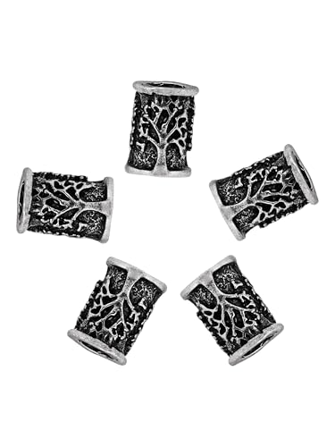 HAQUIL Tree of Life Bead, Yggdrasil Viking Hair Bead, Norse Vikings Runes Hair Beard Beads, Jewelry for Men Women