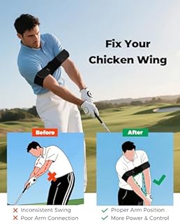 FODESAN Adjustable Golf Swing Trainer Arm Band – 2026 Essential Golf Accessories for Golfers – Innovative Arm Connection Aid with Strong Restraining Power to Fix Chicken Wing & Improve Swing Stability
