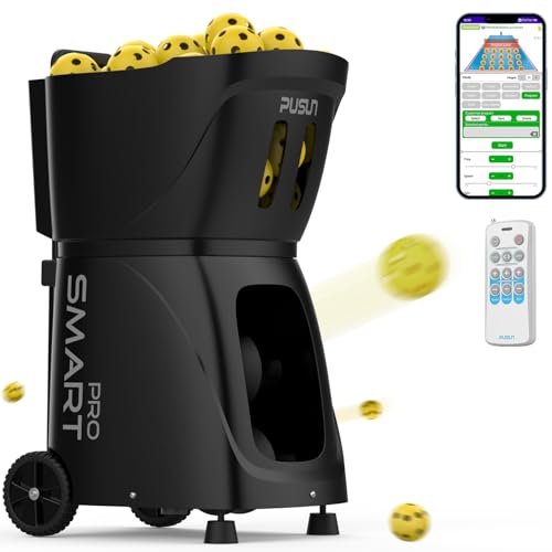 PUSUN PP-SAMRT PRO Smart Pickleball Machine 80+ Balls Black