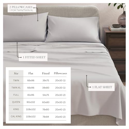 Image of Great Bay Home Cotton Jersey Knit Full Sheet Set - Ultra-Soft, Stretchy, Heathered Melange Bed Sheets - Cozy, Soft T-Shirt Sheet & Pillowcase Set (Light Grey)