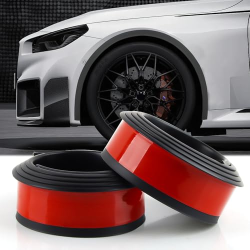 FairyPeach 2 Artículos Tira de Paso de Rueda Universal, Bengalas de Guardabarros, Extensión del Paso de Rueda, Ampliación del Guardabarros para Coche (1.5 m, Negro)