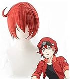Koswiggle Cells at Work Wigs Erythrocyte Red Blood Cell Neutrophil Platelet Hataraku Saibou Cosplay Wig + Wig Cap Synthetic Hair