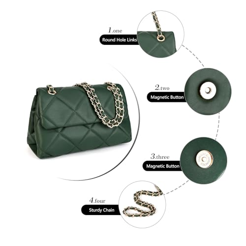 Image of Gladdon Quilted Crossbody Purses for Women Small Ladies Shoulder Bags with Chain Trendy Clutch Purse Cute Designer Bag