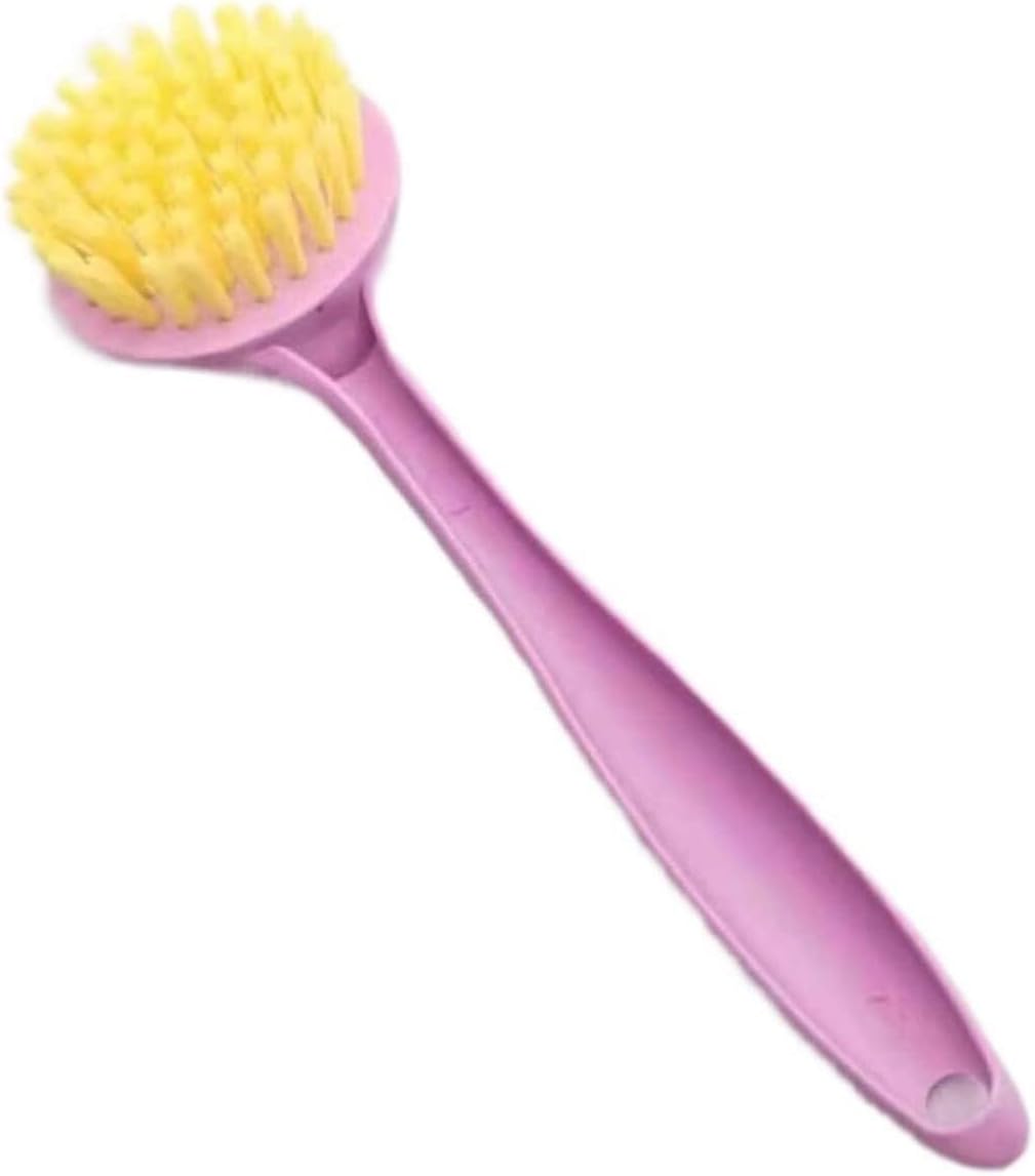 Pot Brush Dishwashing Long Handle Cleaning Brush Kitchen Dishwashing Pots and Pans Brush Kitchen Cleaning Brush，for Dishes and Household Cleaning(Pink)
