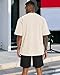 Oversized Tshirts for Men Short Sleeve Vintage Washed Basic Loose Tees, Pure Beige, 3XL