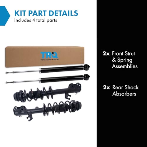 Image of TRQ Front and Rear Complete Strut Assembly & Shock Absorber Kit Complete Strut & Coil Spring Assembly Compatible with 2012-2019 Nissan Versa 2014-2019 Versa Note