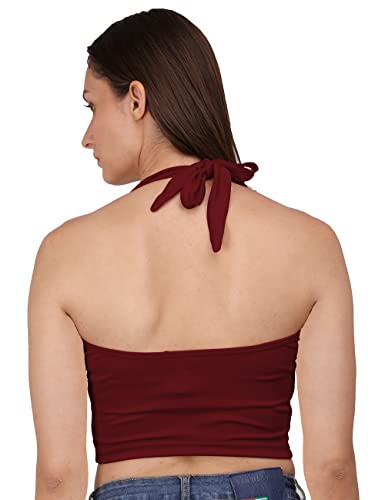 Image of A1588 Women's Halter Neck Crop Top Stylish Readymade Saree Blouse