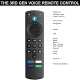 FiTspi Pilot głosowy (3. generacji), kontroler Smart TV L5B83G kompatybilny z Amazon Fire TV Stick (2. generacji, Lite, 4K), Fire TV (3. generacji) i Fire TV Cube (1. generacji i nowsze)
