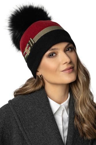 Bonnet pour femme automne hiver en laine vierge chaude doublé polaire Vivisence