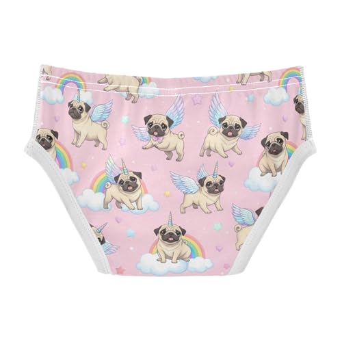ODAWA Cute Pugs Wings Unicorn Soft Underwear Briefs Tagless Toddler Boy Underwear 2T2
