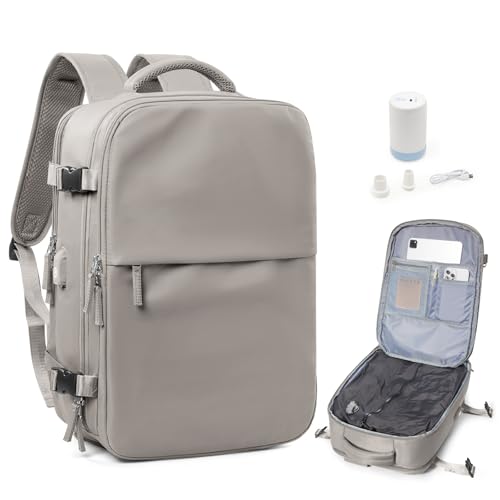 wassdins Vacuum Backpack Travel Bag with Pump, Vacuum Compression Backpacks for Women Men, Ryanair Cabin Bags Carry On Personal Item Luggage Bag