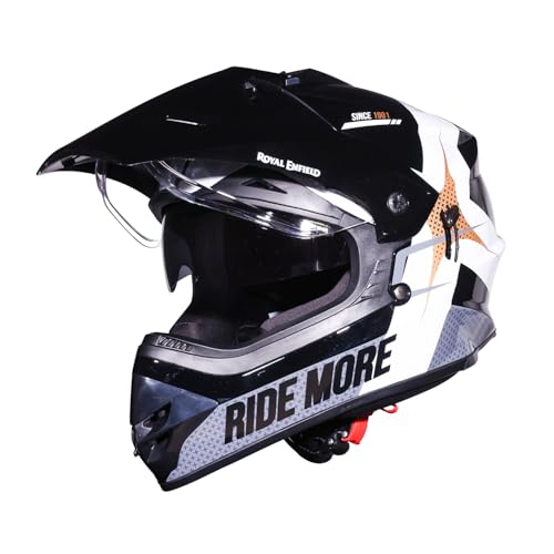 Image of Royal Enfield Throttle DS Kinetic | Certification: ISI and DOT | Shock Absorption: High Density EPS liner | High Impact ABS Outer Shell | Micrometric Lock | GREY M