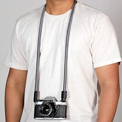 Image of Xaperture Rope Camera Neck Straps for DSLR /SLR and mirrorless Cameras (100cm, Grey)
