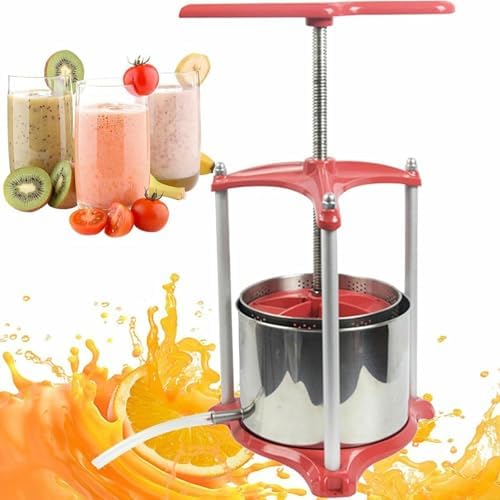6L Stainless Steel Fruit Crusher - Grape Juice Maker with T-Handle & Filter Bag, Slow Extractor for Home & Outdoor Use, Perfect for Juicing & Wine Making