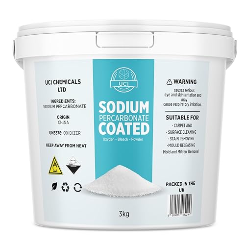 Sodium Percarbonate 3 KG Pure | Oxygen Bleach Granular | Eco Friendly Stain Remover, 3 kg Bucket Laundry Booster