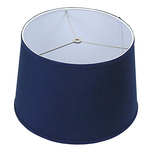 FenchelShades Linen Navy Blue Fabric Drum Lampshade #TOP3
