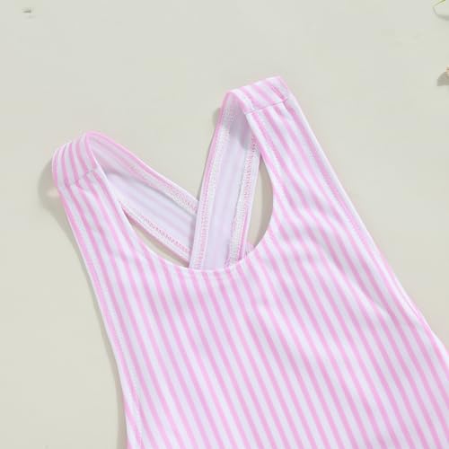Image of Toddler Kids Girl One Piece Swimsuit Floral Sleeveless Backless Swimwear Bowknot Ruffled Bathing Suit Beachwear