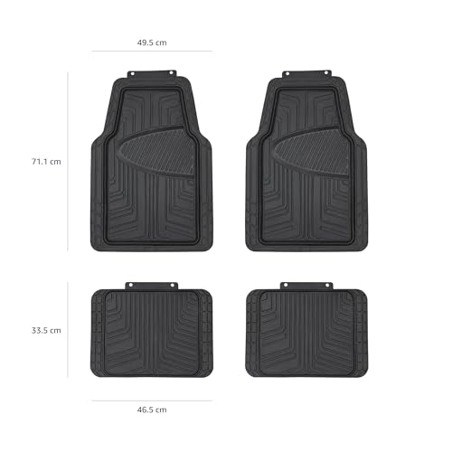 Schwarze Frontbodenmatte der Amazon Basics mit geripptem Design und 4 cm Randhöhe