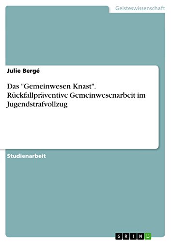 Das "Gemeinwesen Knast". Rückfallpräventive Gemeinwesenarbeit im Jugendstrafvollzug (German Edition)