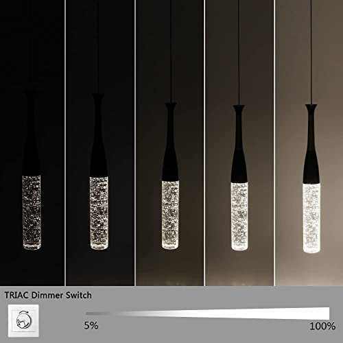Suspension cristal 5 lampes LED dimmable chic - 3
