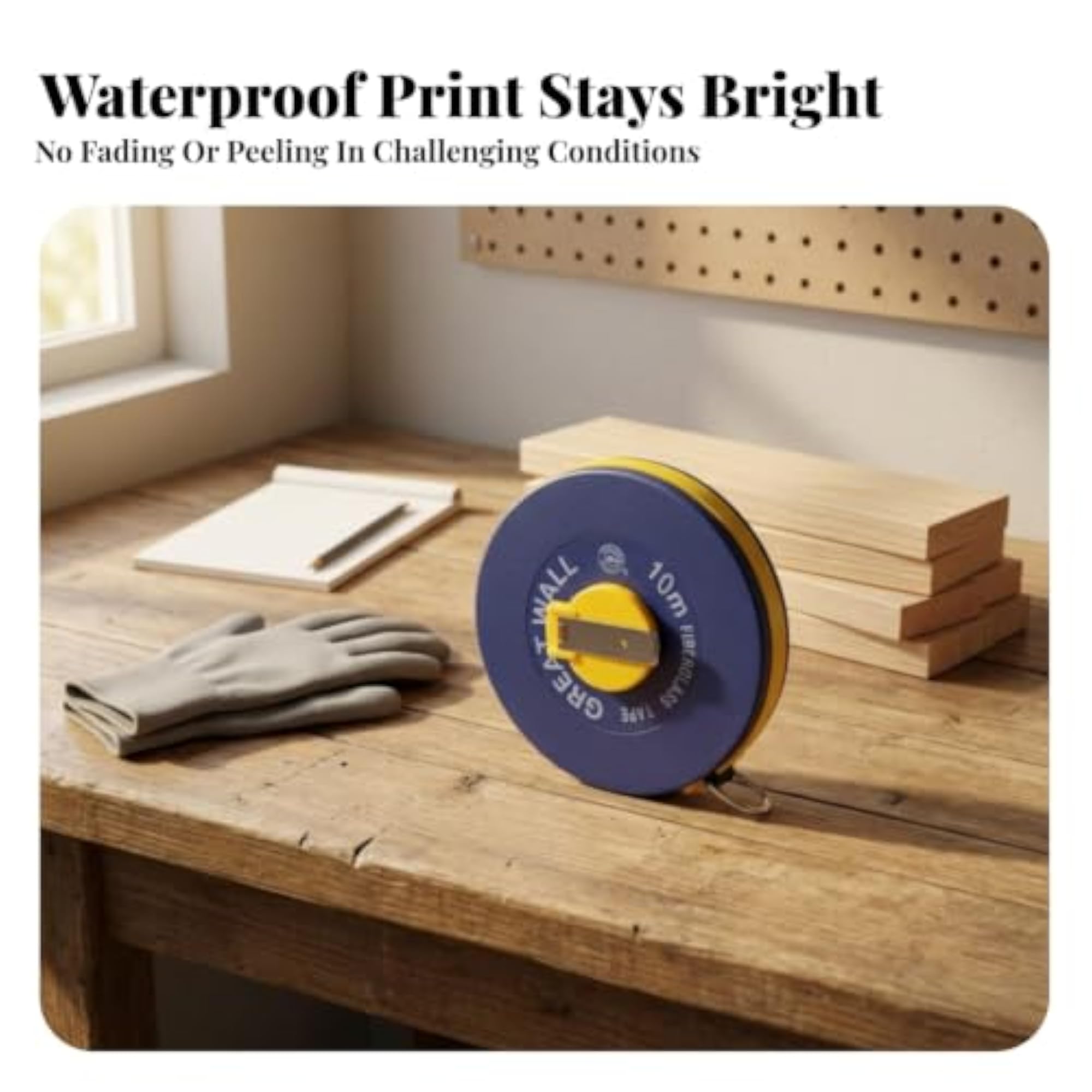 Pull-out Fiberglass Tape Measure Metal Hook Disc Tape Measure
