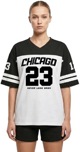 Bounce Back Apparels Chicago 23 Cotton Graphic T-Shirt for Women and Girls, Loose Fit, Half Sleeve, Casual Stylish Top Whi...