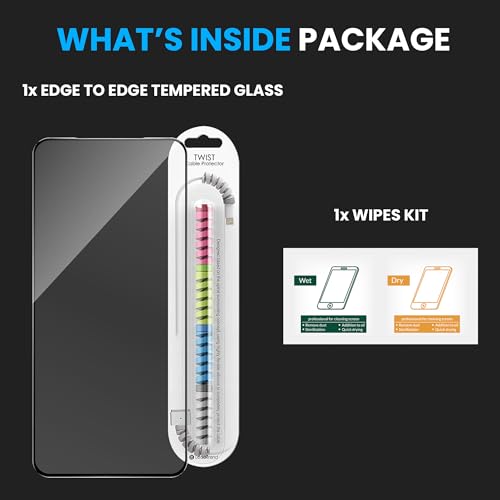 Image of FIRST MART Tempered Glass for Vivo X200T With Installation Kit | Military-Grade Gorilla Screen Protector and Cable Guard | Edge to Edge Coverage | Black