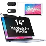 【PROTECTION DES YEUX ET DE L’ÉCRAN】Fabriqué avec des matériaux optiques japonais de qualité supérieure et une technologie multicouche allemande avancée, le filtre de confidentialité pour MacBook 14 aide à réduire jusqu’à 98 % de la lumière bleue et des UV pour un confort visuel accru pendant les longues heures de travail ou d’étude. La surface mate anti-reflets aide à limiter les reflets et les distractions visuelles, tandis que le revêtement anti-rayures protège l’écran contre l’usure et les rayures du quotidien. Idéal pour protéger à la fois vos yeux et d’écran de MacBook.