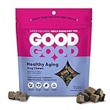 GoodGood Healthy Aging Dog Supplements; Supports Optimal Long-Term Health; Adult or Older Dog; Soft Chews with Astragalus, Turmeric, and Resveratrol; Probiotics; 90 Natural Flavor Chews