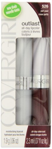 COVERGIRL Outlast All Day Two-Step Lipcolor Port Pout 526, 0.13 Oz, 0.130-Fluid Ounce
