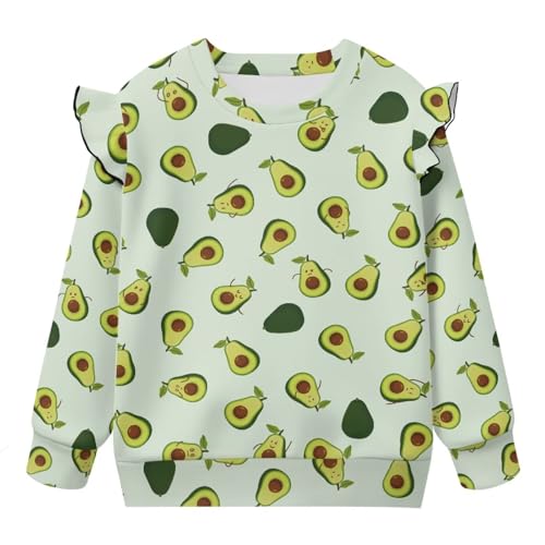 Baby And Toddler Girls Sweatshirt Kids Ruffle Long Sleeve Pullover Sweatshirt No Cap Crew Neck Pullover Sweater4