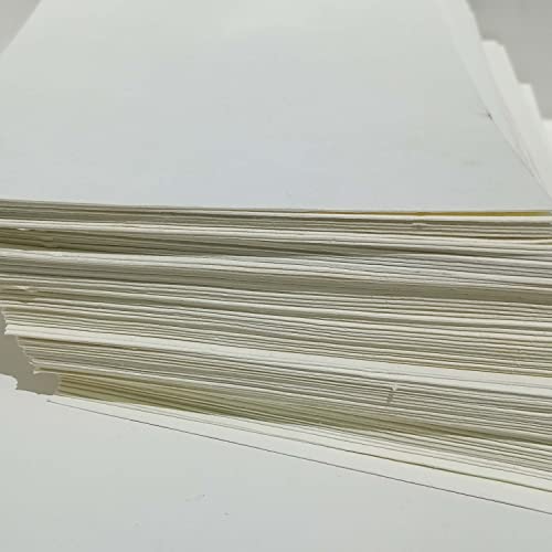 E-Tailor® 5X7" Wedding Invitation Paper, Baby Shower Card Stock Handmade Paper, Cotton Paper, Wedding Paper, Smooth Watercolor Paper, Calligraphy Paper, Rag Paper 300Gsm Pack Of 50 Blank Card Stock #TOP3