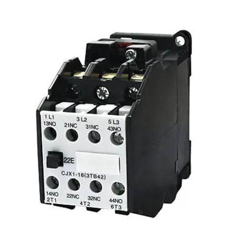 Contactor de CA CJX1-16 trifásico con bobina de 380V para carril DIN de 35mm
