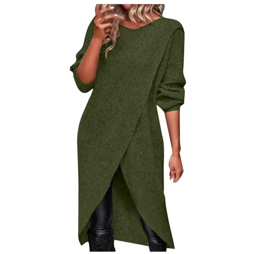 asymmetrical hem sweater dress Gianna Asymmetrical Fringe Dress main image 1